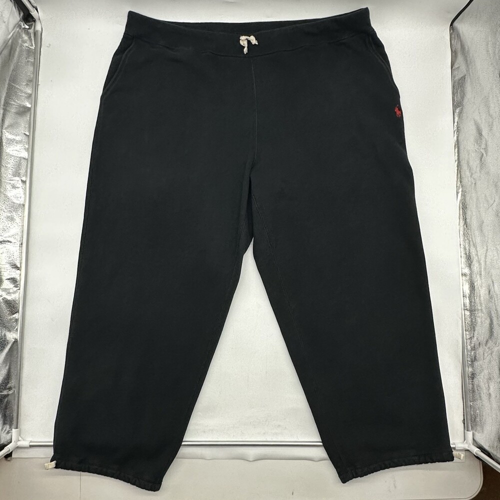 Polo Ralph Lauren Big & Tall Size 4XB Black Fleece Drawstring Casual Sweatpants